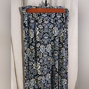 Artisan NY floral western blue maxi skirt womens medium spandex